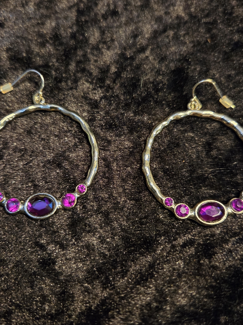 Sterling SILVER  Earrings with Purple Gem Accents